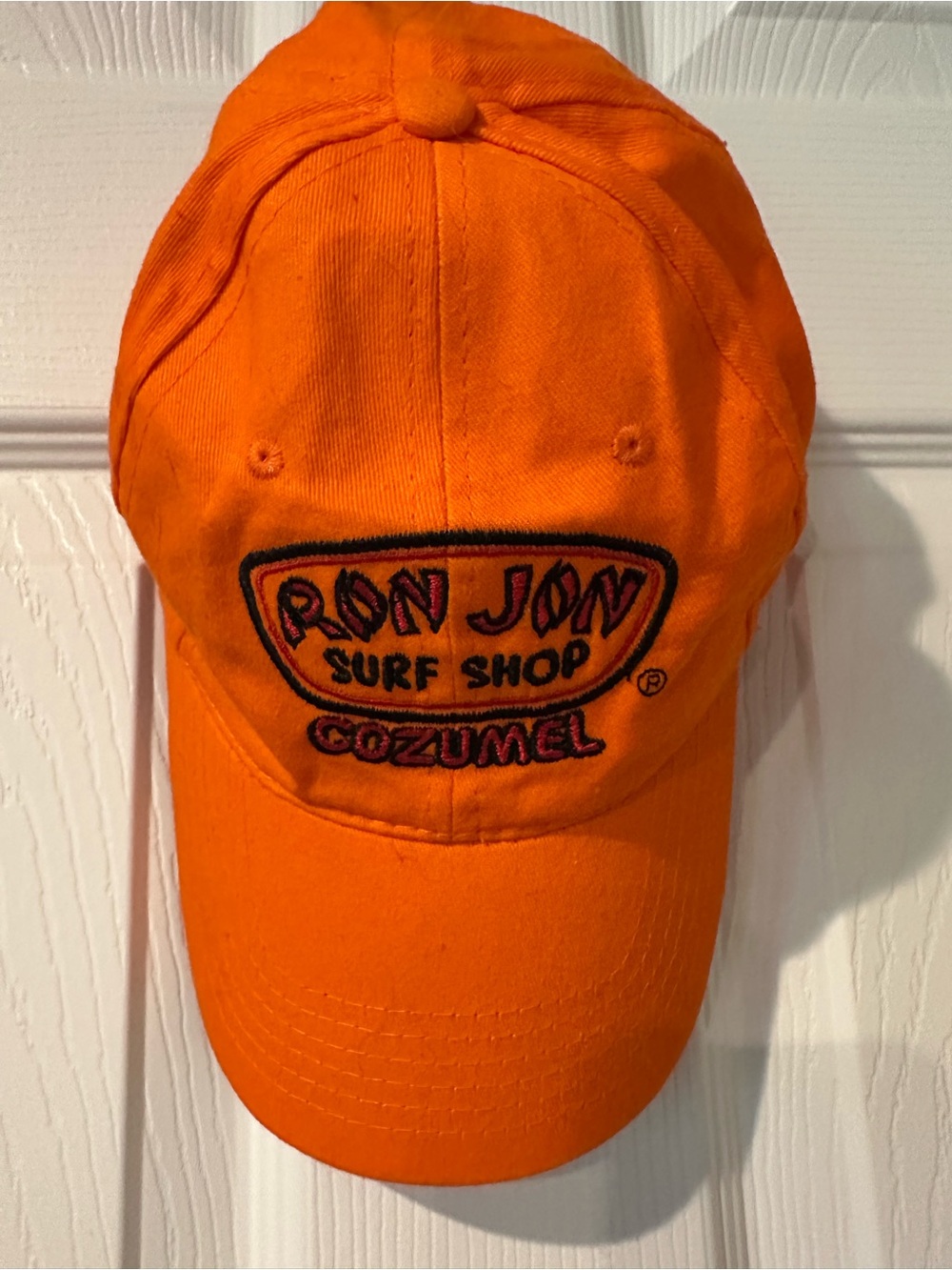 Ron Jon Bright Orange Cozumel Embroidered Surf Shop Cap sticky adjustable back